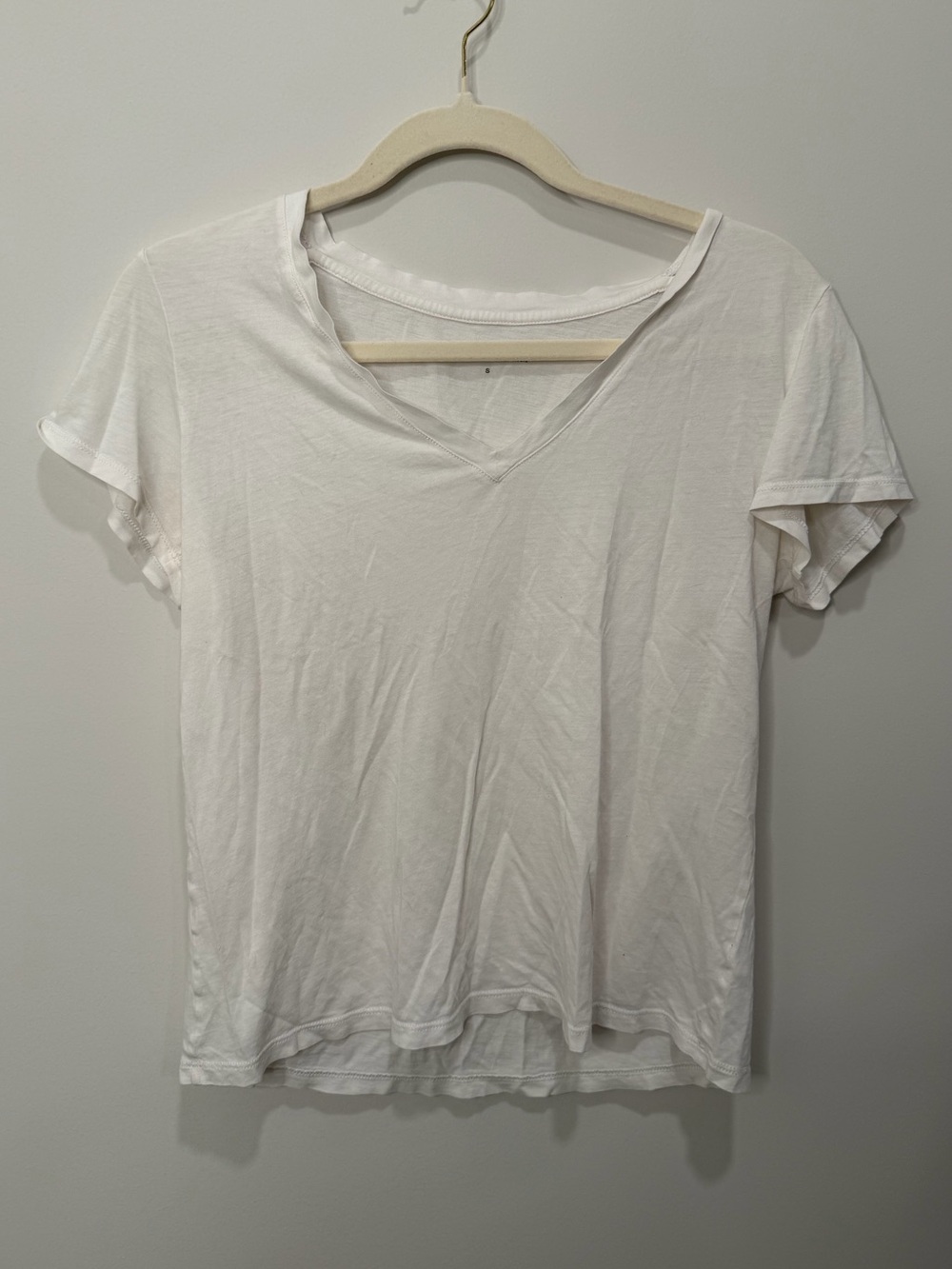 Vince White Pima Cotton V-Neck T-Shirt Size Small